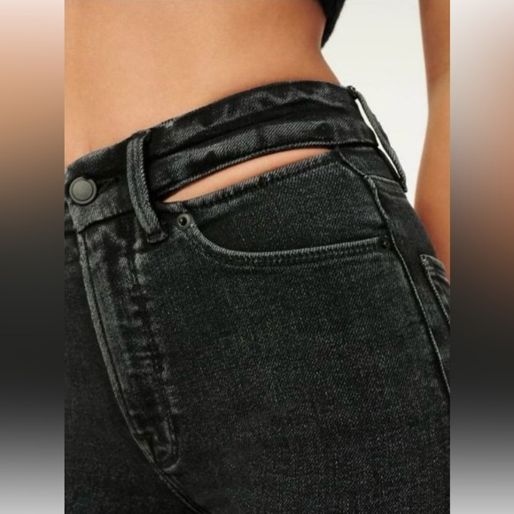 Good American Good Slit Jeans. GLSW419T Size 18 - Picture 3 of 7